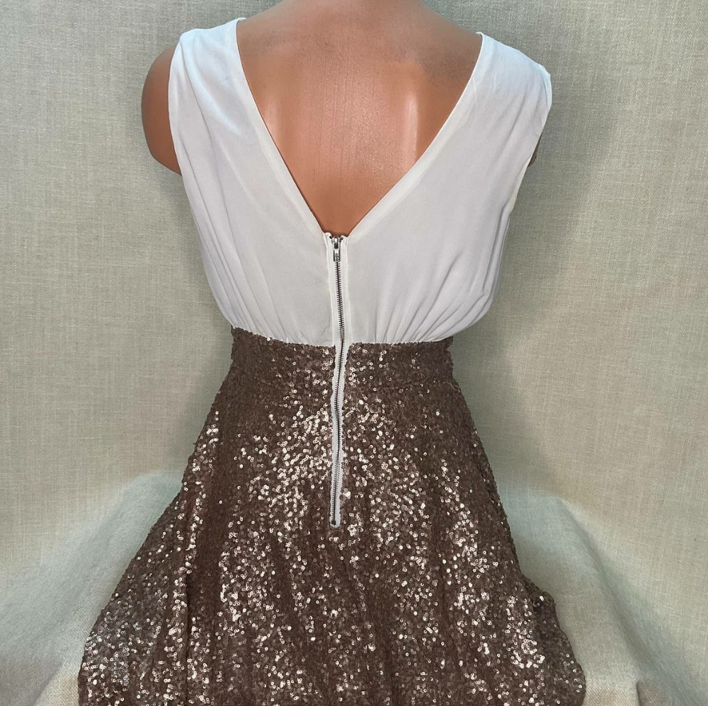 Double Zero white/gold cocktail dress sz small - Picture 2 of 7